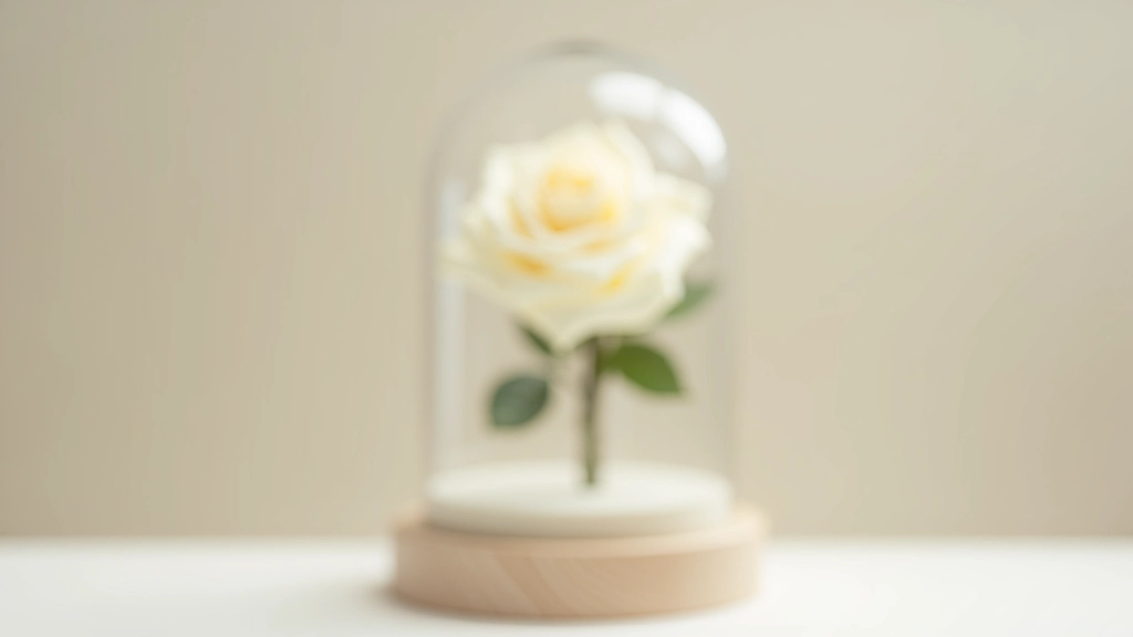 White and soft cream preserved roses in memorial dome arrangement
